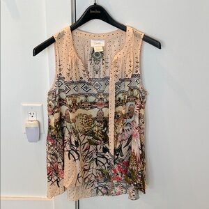 Camilla Women's Sleeveless Floral Blouse - Cream and Multicolor